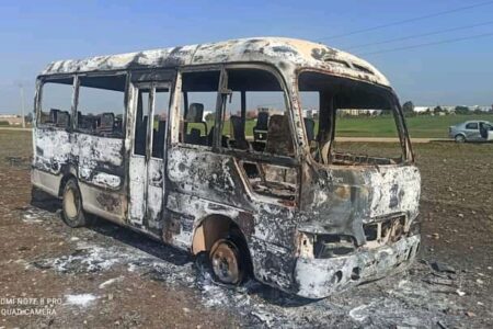عملية سطو وحرق حافلة النادي الرياضي أمل الدروة