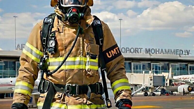 الأسبوع الرابع من حمل الشارة الاحتجاجية بمطار محمد الخامس الدار البيضاء بمصلحة الإنقاذ ومكافحة حرائق الطائرات SSLIA ، ومصلحة مكافحة الخطر الحيواني SPPA